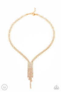 "DOUBLE THE DIVA" GOLD NECKLACE & EARRING SET