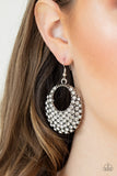 Fierce Flash - White Rhinestones Earrings