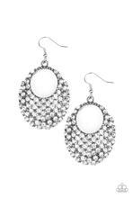 Fierce Flash - White Rhinestones Earrings